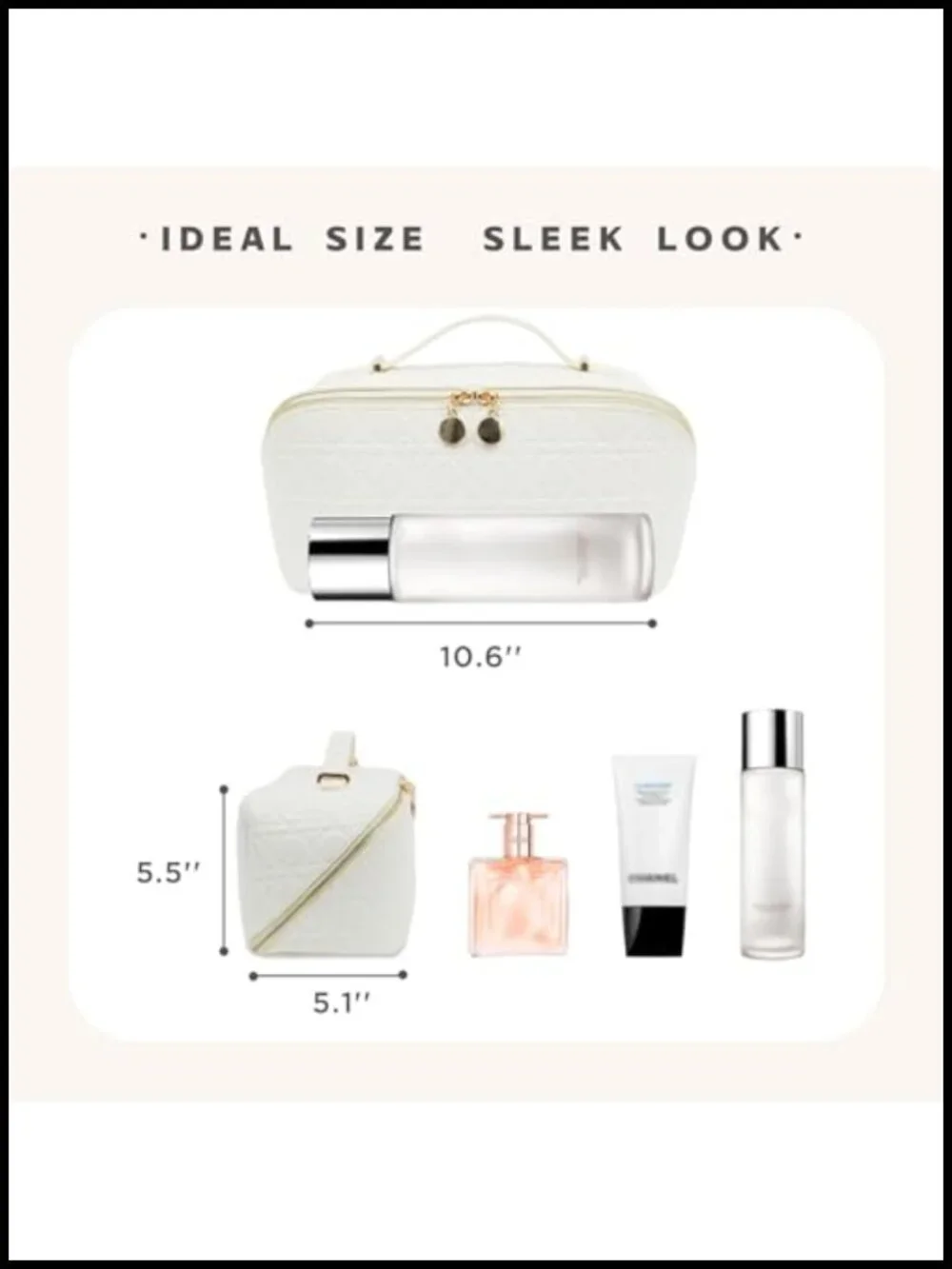 Large Cosmetic Organizer Waterproof PU Leather Travel Makeup Bag
